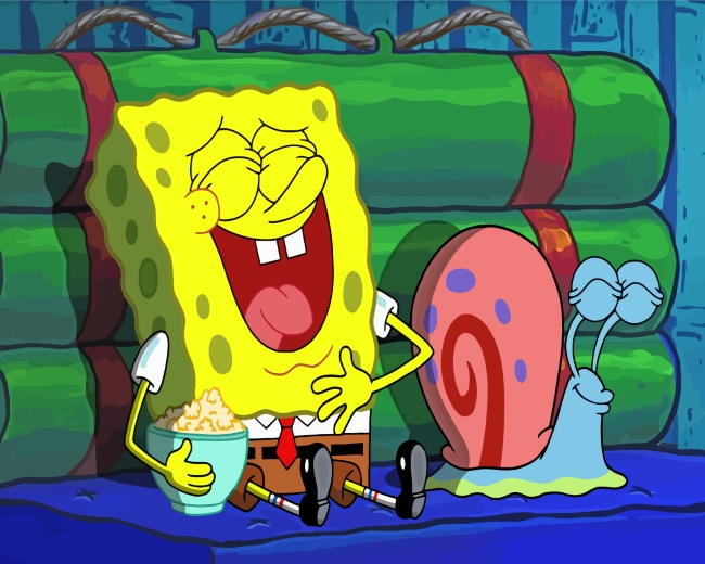 Spongebob SquarPants and Gary paint by number