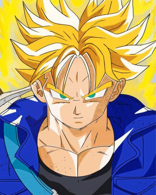 Super Saiyan Trunks paint by numbers