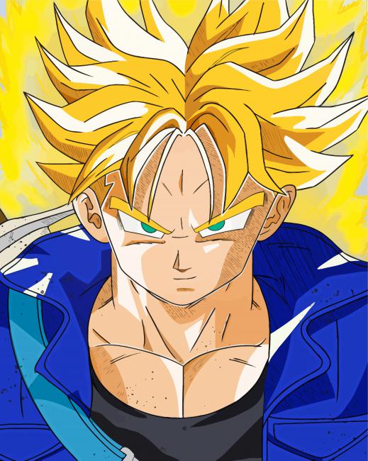 Super Saiyan Trunks paint by numbers