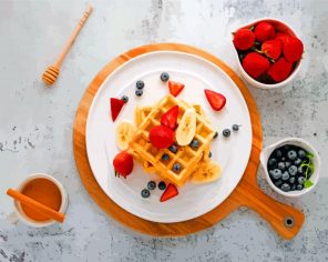 Sweet Waffles And Fruits paint by number