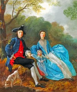 The Artist with his Wife and Daughter by Gainsborough paint by number