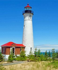 The Crisp Point Lighthouse Landscape Paint by number