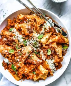 Turkey-Bolognese-Lasagna-Toss-pasta-paint-by-number