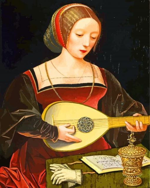 Young Woman Playing Oud Paint By Number