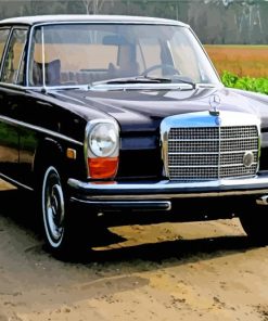 Aesthetic Black Mercedes Benz W114 paint by numbers