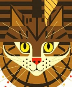 Aesthetic Cat Charley Harper Paint by numbers