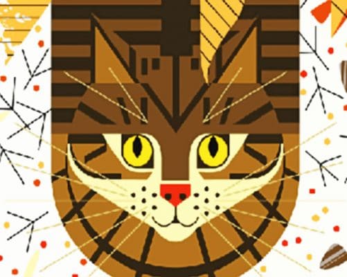 Aesthetic Cat Charley Harper Paint by numbers