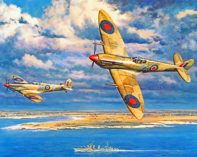 Aesthetic Spitfire Airplanes paint by numbers
