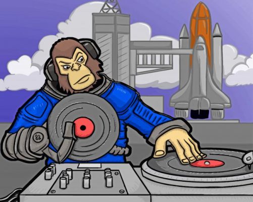 Astronaut Dj Monkey Paint by numbers