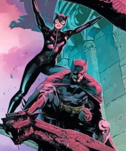 Batman And Catwoman Superheroes Paint by numbers
