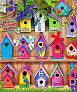 Bird Houses paint by numbers