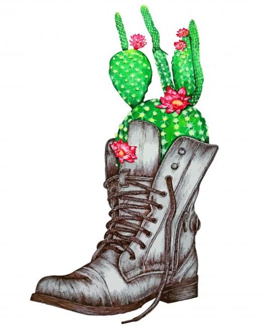 boot-and-cactus-paint-by-numbers