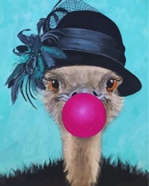 Classy Ostrich Illustration paint by numbers