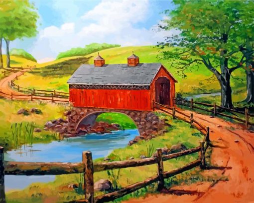 covered-bridge-paint-by-numbers