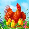 cute chicks family paint by numbers