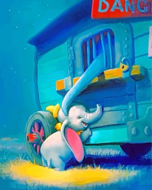 cute dumbo animation paint by numbers