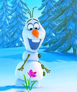 cute-olaf-and-flower-paint-by-number