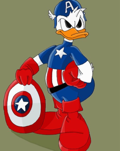 Donald Duck Captain America paint by numbers
