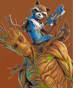 Fortnite Groot And Rocket Paint by numbers