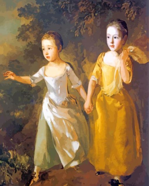 gainsborough daughters chasing butterfly paint by numbers