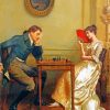 George Goodwin Kilburne A Game Of Chess paint by number