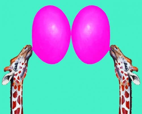 Giraffes With Bubblegum paint by numbers