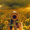 girl-holding-a-sunflower-paint-by-numbers