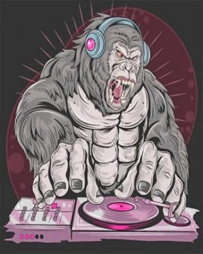 Gorilla DJ Music Party Paint by numbers