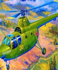 Green Helicopter Paint by numbers
