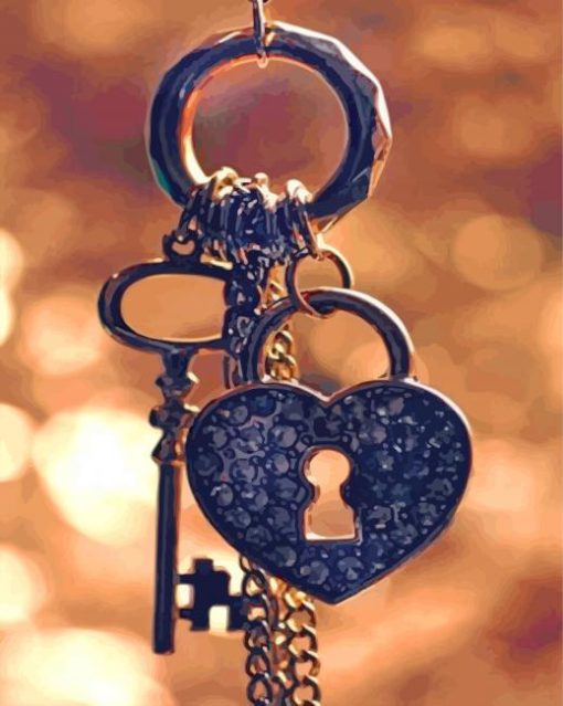 Heart Lock And Key Paint by numbers