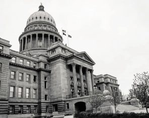 Idaho State Capitol Black and White paint by numbers