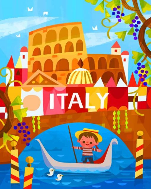 Italy Illustration paint by numbers