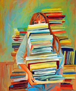 nerdy-woman-in-the-library-paint-by-number