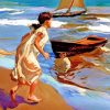 Playing At The Beach Sorolla Paint by numbers