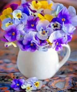 Pansy Flowers Vase paint by numbers