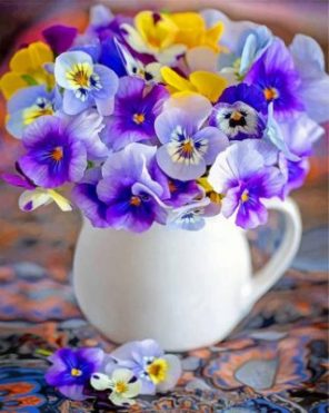 Pansy Flowers Vase paint by numbers