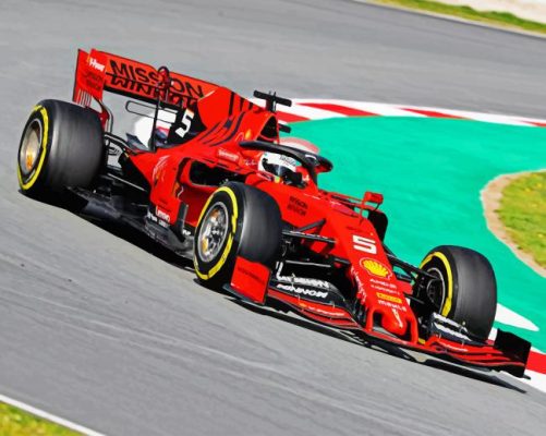 Red Formula One paint by number