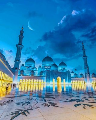 Sheikh Zayed Mosque At Night paint by numbers