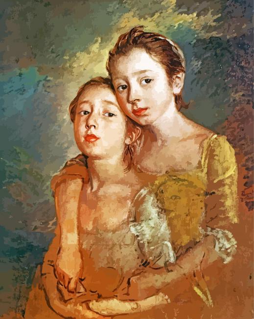 sisters by Gainsborough paint by number
