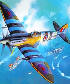 Spitfire Airplane paint by numbers