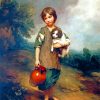 The Cottage Girl Gainsborough paint by number