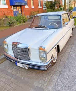 white mercedes benz w114 paint by numbers