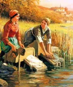 Women Washing Clothes Paint by numbers