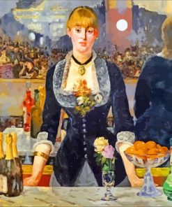 At Bar At The Folies Bergere By Manet paint by numbers