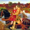 A Dream of the Past: Sir Isumbras at the Ford By Millais paint by numbers