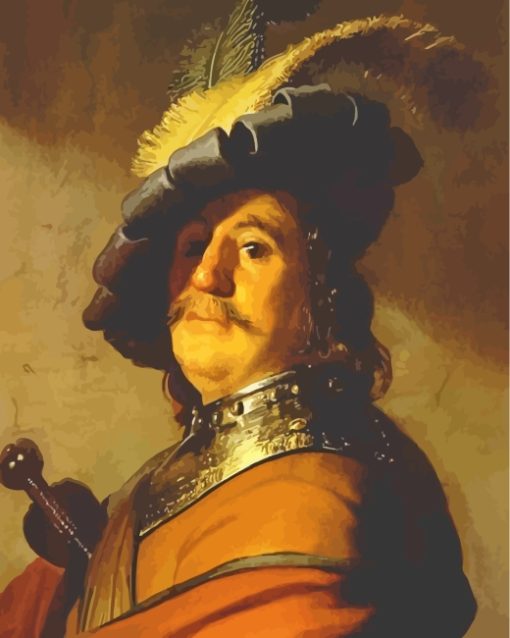 A Warrior By Rembrandt paint by numbers
