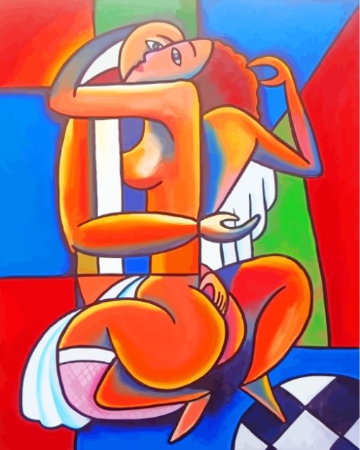 Abstract Cubism Lovers paint by numbers