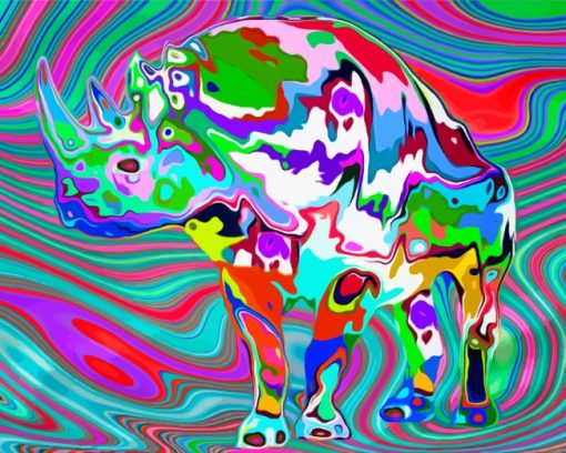Abstract Rhino paint by numbers