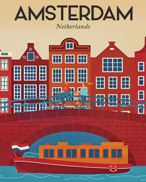 Amsterdam Netherlands Poster paint by numbers