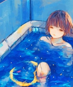Anime Girl In Bathroom paint by numbers